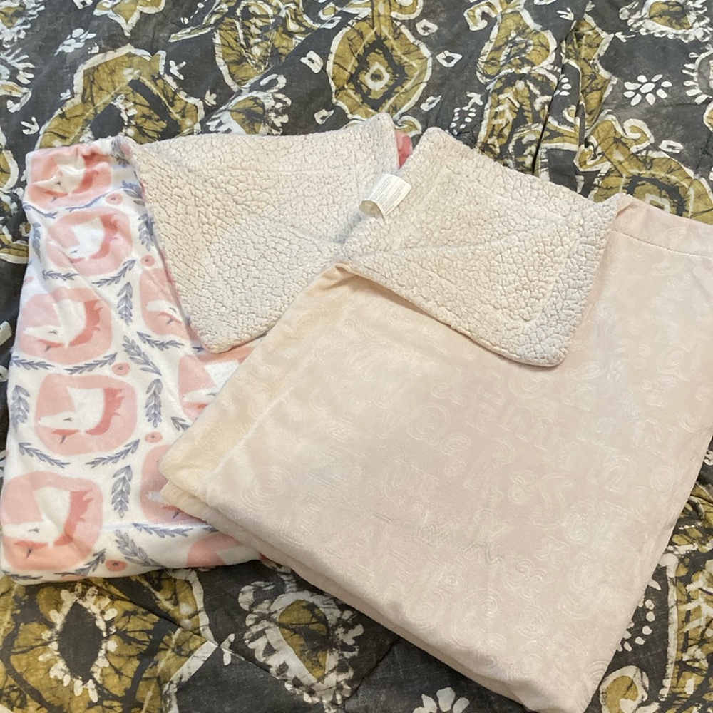 Two heavy duty baby blankets